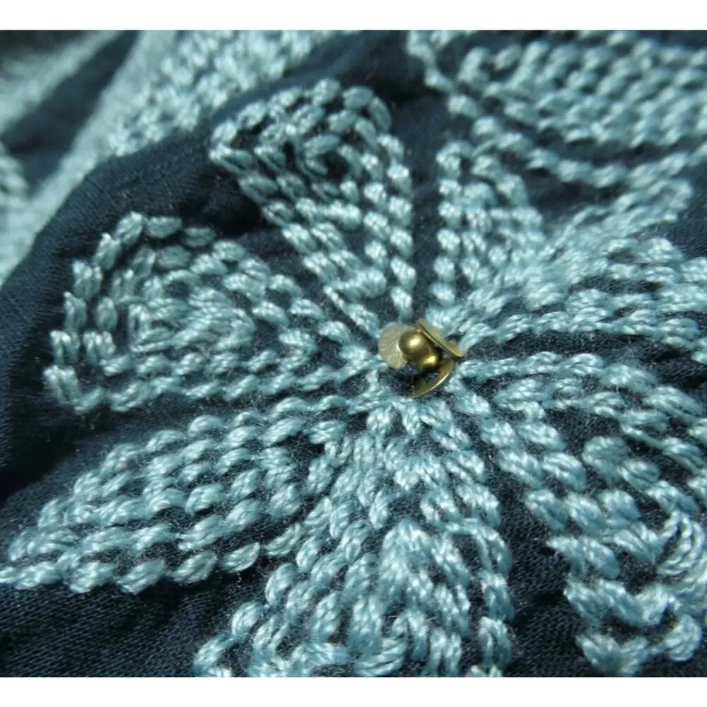 NEW Anthropologie Turquoise Embroidered Top - Picture 7 of 7